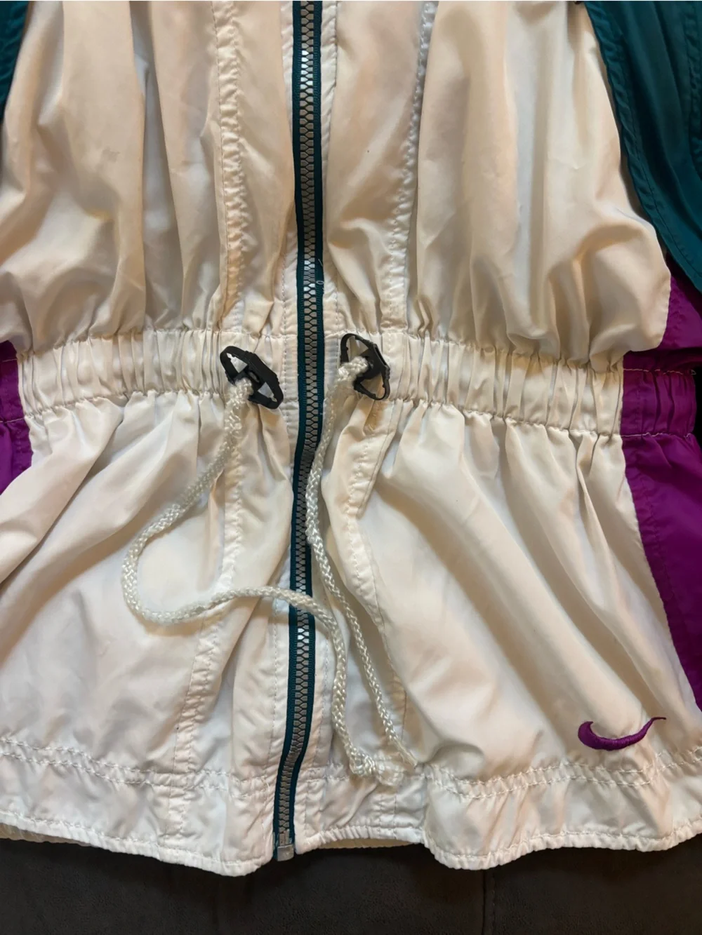 Vintage 90’s Nike Teal, Purple & Cream Nike Colorblock Windbreaker Jacket